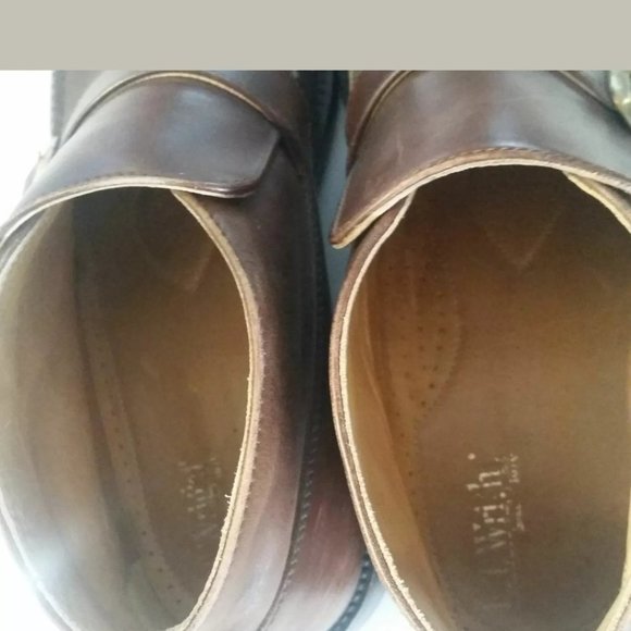ET Wright Italian Leather Men\'s Monk Strap Dress Shoes Size 10B